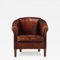 Dutch Art Deco style Leather Club Chair C 1950  - 4651664