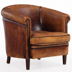 Dutch Art Deco style Leather Club Chair C 1960  - 4598132