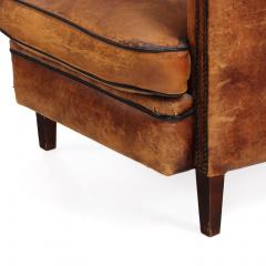 Dutch Art Deco style Leather Club Chair C 1960  - 4598136