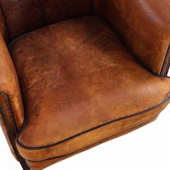 Dutch Art Deco style Leather Club Chair C 1960  - 4598137