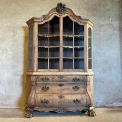Dutch Cabinet Vitrine with Lower Bombe Chest of Drawers Circa 1860 - 4510971