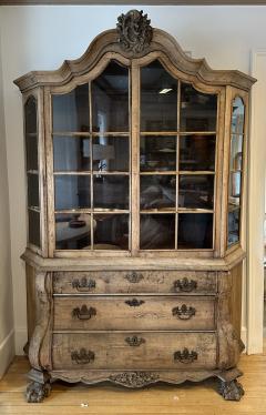 Dutch Cabinet Vitrine with Lower Bombe Chest of Drawers Circa 1860 - 4510997