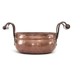 Dutch Copper Pot with Porcelain Handles - 4733342