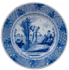 Dutch Delft Blue and White Biblical Plate c 1760 80 - 4521787