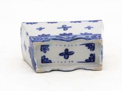 Dutch Delft Style Blue White Ceramic Flower Brick France Early 20th C  - 4291462