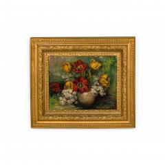 Dutch Hydrangea and Tulip Flora Still Life Oil Painting in an Ornate Giltwood Fr - 4654339