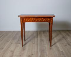 Dutch Marquetry Inlaid Game Table with Leather Interior Late 18th Century - 4189750