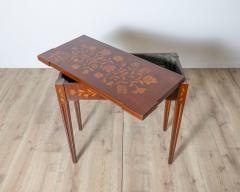 Dutch Marquetry Inlaid Game Table with Leather Interior Late 18th Century - 4189827