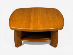 Dutch Modern Brutalist Coffee Table Oak Netherlands 1970s - 4550376