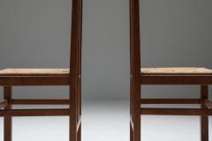 Dutch Modernist High Back Chairs with Cord Seating 1920s - 1320442