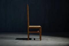 Dutch Modernist High Back Chairs with Cord Seating Netherlands 1920s - 4106851