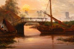 Dutch Moonlit River Landscape Painting by Jacobus Theodorus Abels 1803 66  - 4821640