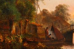 Dutch Moonlit River Landscape Painting by Jacobus Theodorus Abels 1803 66  - 4821641