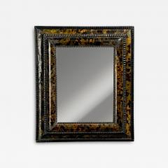 Dutch Ripple Frame Mirror or Picture Frame Tortoise Ebonized Wood 18th c  - 4603215
