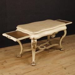 Dutch lacquered and gilded table with marble top - 4040079
