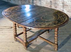 Dutch late 17th Century Painted Large Oval Gate Leg Dining Table - 3511622