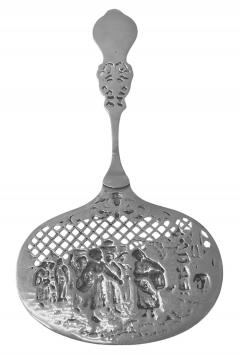 Dutch serving berry preserve sifter silver spoon C 1916  - 3867849