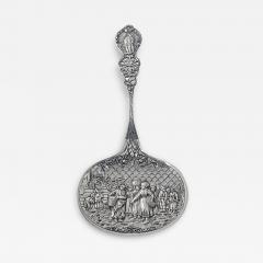 Dutch serving berry preserve sifter silver spoon C 1916  - 3869489