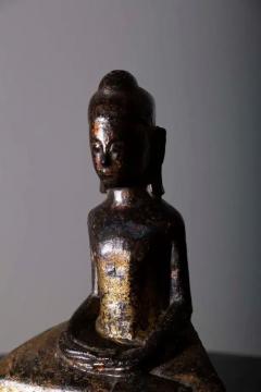 Dvaravati Meditation Buddha Statue in antique Thai - 3690751