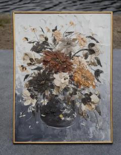 Dynamic Abstract Impasto Still Life Flowers Painting Artist Signed 40x30 - 4118049