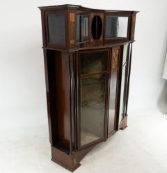 E Goodall Arts Crafts Mahogany Inlaid Display Cabinet by E Goodall - 4182870
