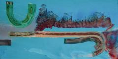 E Hennekens Artwork by E Hennekens Organic painting on steel panel 1970s - 2411575