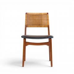 E Knudsen for Jensen Lykkegaard Model 47 Teak Cane Dining Chair Set of 4 - 4637794