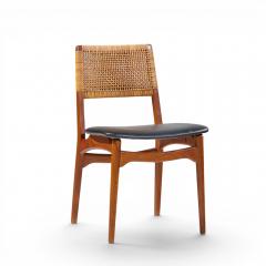 E Knudsen for Jensen Lykkegaard Model 47 Teak Cane Dining Chair Set of 4 - 4637796