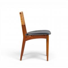 E Knudsen for Jensen Lykkegaard Model 47 Teak Cane Dining Chair Set of 4 - 4637800