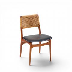 E Knudsen for Jensen Lykkegaard Model 47 Teak Cane Dining Chair Set of 4 - 4637803
