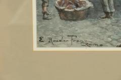E Roesler Franz Watercolor Of A Roman Street Scene - 4149589