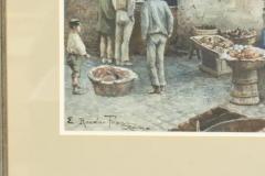 E Roesler Franz Watercolor Of A Roman Street Scene - 4149593