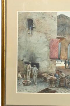 E Roesler Franz Watercolor Of A Roman Street Scene - 4149625