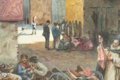E Roesler Franz Watercolor Of A Roman Street Scene - 4149644
