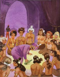 E Simms Campbell Harem with 14 Wives Playboy Cartoon Black Cartoonist - 4519302
