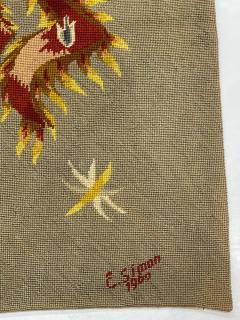 E Simon Extremely Fine French Mid Century Tapestry Signed E Simon Rug 4 4 x 6 5  - 4241811