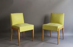 E Verot et R Clement Set of Four French 1950s Sycamore Chairs by Verot et Clement - 621349