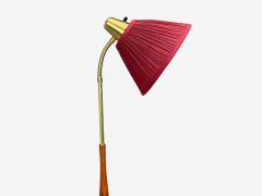 EAE Swedish Modern Adjustable Floor Lamp Teak Brass Sweden 1950s - 4813911