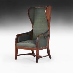 EARLY 19TH CENTURY EMPIRE MAHOGANY RECLINING WING BACK ARMCHAIR - 1851245