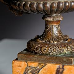 EARLY 19TH CENTURY FRENCH BRONZE AND MARBLE TAZZAS - 3499584