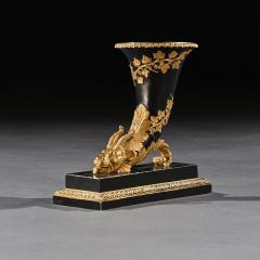 EARLY 19TH CENTURY GILT AND PATINATED BRONZE RHYTON WITH CHIMERA RAMS HEAD - 1953812