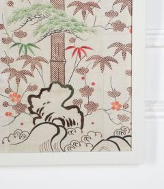 EARLY 20TH CENTURY JAPANESE WOOD BLOCK AND EMBROIDERED SILK - 3677001
