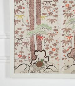 EARLY 20TH CENTURY JAPANESE WOOD BLOCK AND EMBROIDERED SILK - 3677005