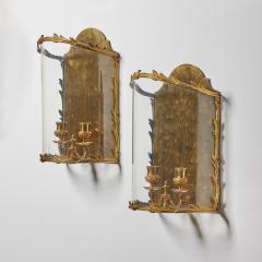 EARLY 20TH CENTURY LOUIS XV STYLE BOW FRONTED WALL LANTERNS - 3499568