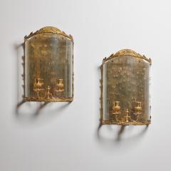 EARLY 20TH CENTURY LOUIS XV STYLE BOW FRONTED WALL LANTERNS - 3499573