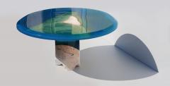 EDUARD LOCOTA Azzurro Coffee Table by Eduard Locota Green Turquoise Acrylic Glass Marble - 2774246