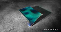 EDUARD LOCOTA Delmare Coffee Table by Eduard Locota Green Turquoise Acrylic Glass Marble - 2774218
