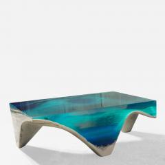 EDUARD LOCOTA Delmare Coffee Table by Eduard Locota Green Turquoise Acrylic Glass Marble - 2775701