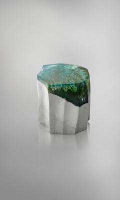 EDUARD LOCOTA Etretat Side Table Stool by Eduard Locota Acrylic Glass Jesmonite - 2776151