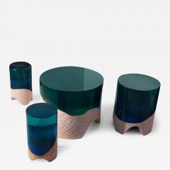 EDUARD LOCOTA Immerso Side Table Stool Eduard Locota Sculptural Design with Resin Marble - 2778532